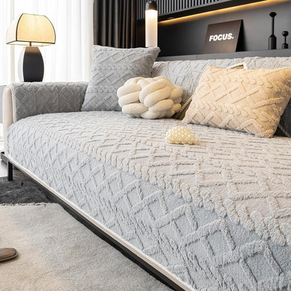 Gemütlicher Sofabezug für 3-Sitzer Sofas Hellgrau
